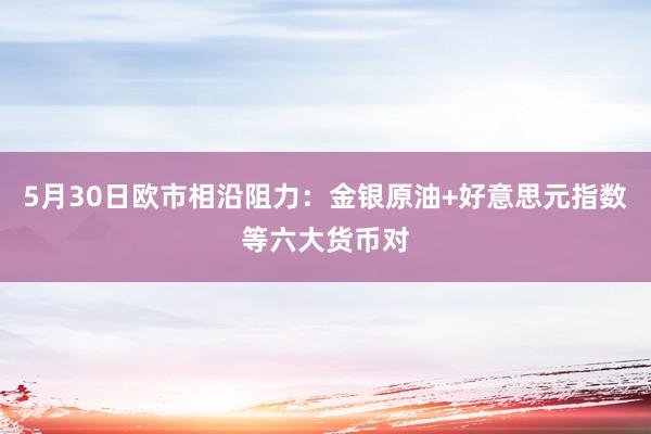 5月30日欧市相沿阻力：金银原油+好意思元指数等六大货币对