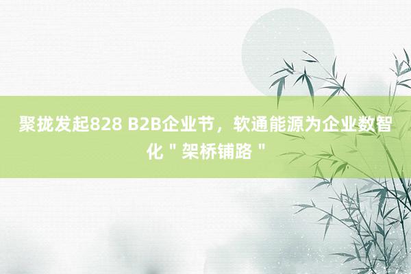 聚拢发起828 B2B企业节，软通能源为企业数智化＂架桥铺路＂