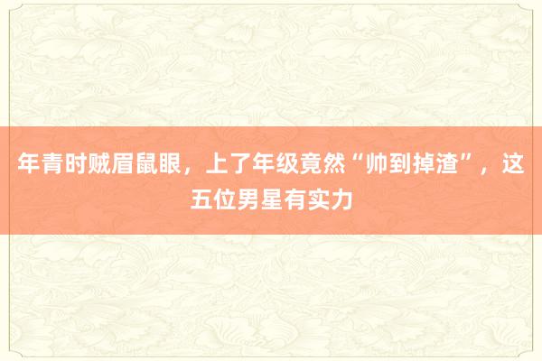 年青时贼眉鼠眼，上了年级竟然“帅到掉渣”，这五位男星有实力