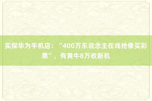 实探华为手机店：“400万东说念主在线抢像买彩票”，有黄牛8万收新机